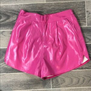 Grey Lab Women’s Small Pink Shiny Faux Leather Shorts